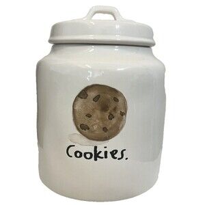 Rae Dunn BOUTIQUE COOKIES Chubby Canister Icon Sketch Ceramic Jar Early RARE